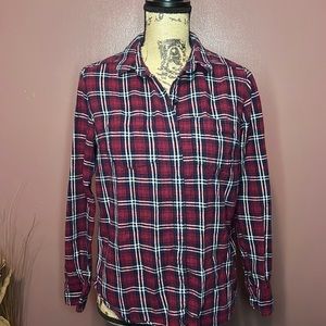 Woolrich size large women’s red/blue plaid flannel